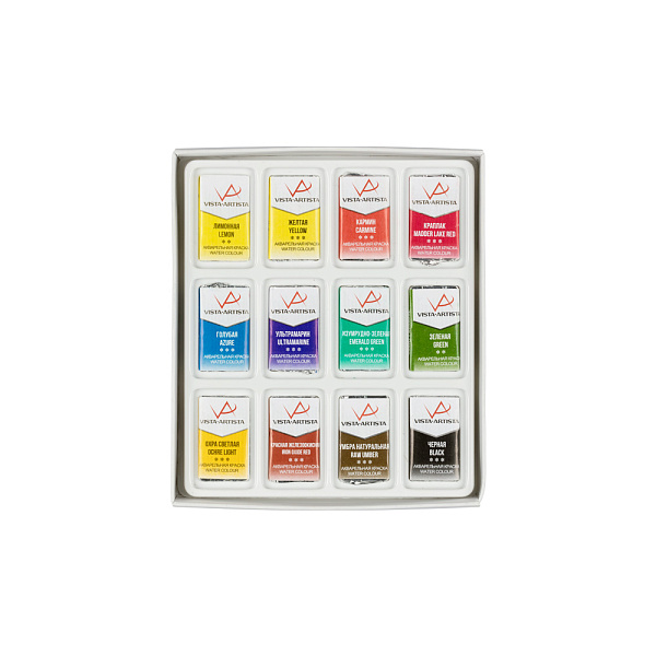 Акварель "VISTA-ARTISTA" 12 цв. в кюветах  к/уп