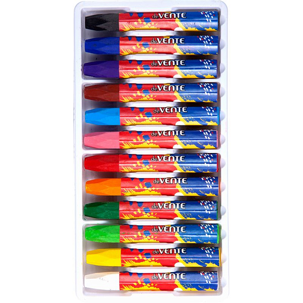 Мелки пастельные масляные 12 цветов "Cosmo", шестигранное сечение 74x10 мм, в картонной коробке с коррексом