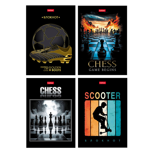 Блокнот А6 24 л. кл. "Для мальчиков" на скобе Обл. мел.бумага глянц. ламин.  16 дизайнов в коробе