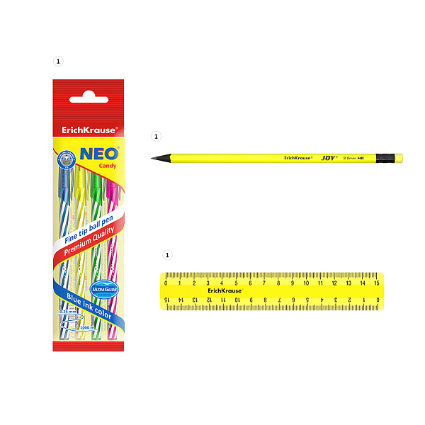 Набор настольный ErichKrause® Base, Neon, желтый