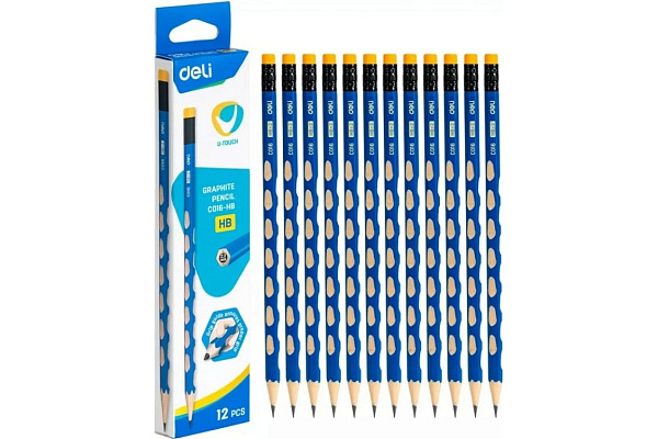 Карандаш ч/г Deli  U-Touch HB трехгран. (12шт)