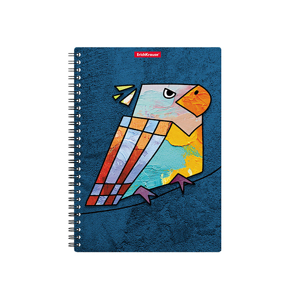 Тетрадь с пластиковой обложкой на спирали ErichKrause Birds, ассорти, А5, 80 л. кл. 