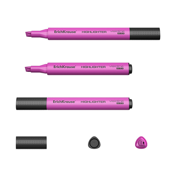 Маркер-текстовыделитель ErichKrause Visioline V-17 Neon, розовый (в коробке по 12 шт.)