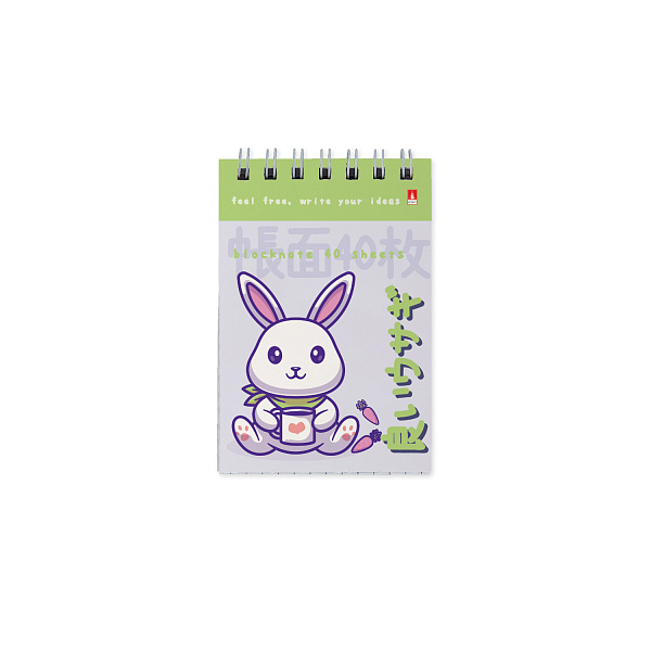 Блокнот А7 40 л. на гребне  "KAWAII ANIMALS" 