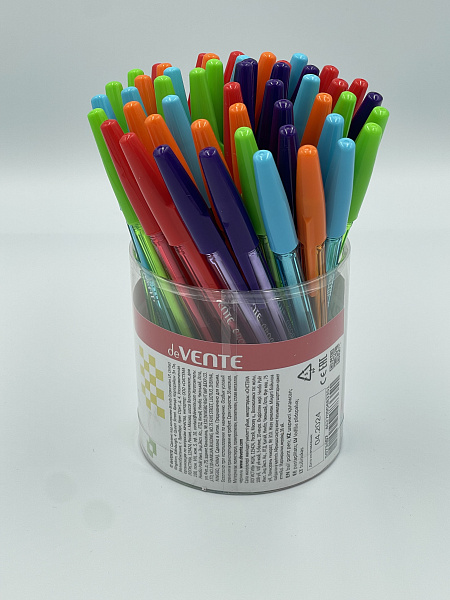 Ручка шариковая d=0,5 мм "Crocus", полупрозрачный флуоресцентный корпус, ароматизированные синие чернила, сменный стержень, индивидуальная маркировка, цвета корпуса ассорти, в пластиковой тубе, синяя