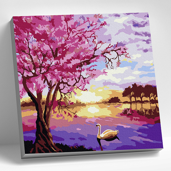 Картина по номерам 30*30 "СИРЕНЕВЫЙ ПЕЙЗАЖ" (16 цветов) 1/20