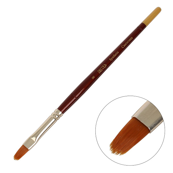 Кисть синтетика овальная № 8 Decola 