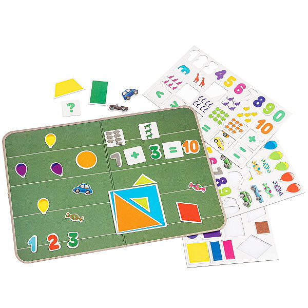 Магнитные игры BONDIBON, Изучаем цифры, формы и знаки  (87 магнитов)