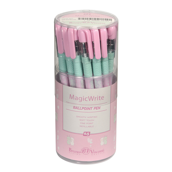 Ручка шариковая 0,5 мм "MagicWrite. Обнимашки. Зайчики" СИНЯЯ