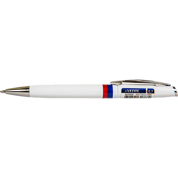 Ручка шариковая автомат. 0,7 мм deVENTE.Триколор, СИНЯЯ, поворот. механ.