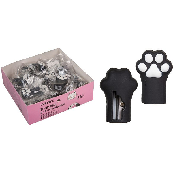 Точилка 1 отв. "deVENTE. Cat Paw" 28x21x42 мм, пластиковая с покрытием Soft Touch, каждая в индивиду