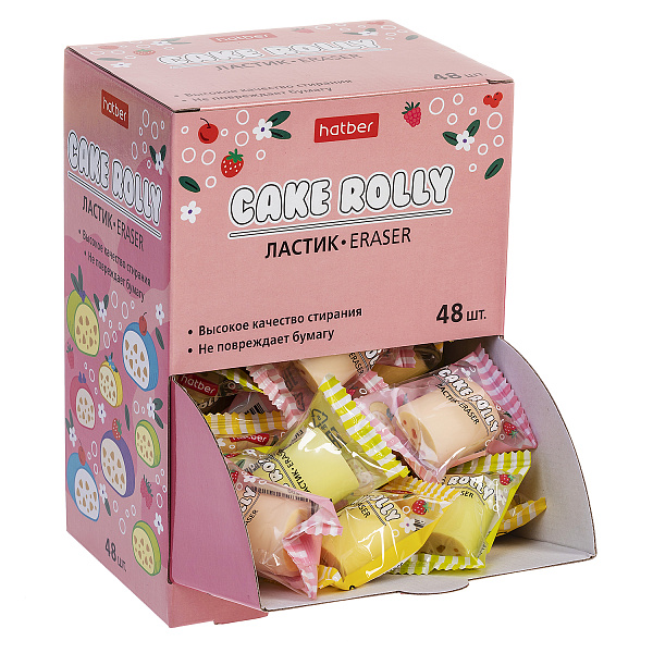 Ластик Hatber "Cake Rolly", PVC , ассорти