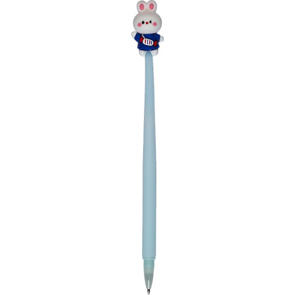 Ручка шариковая 0,7 мм deVENTE. Sweet Rabbit СИНЯЯ силиконовая с декор. элем.гибк.корп.маслянная