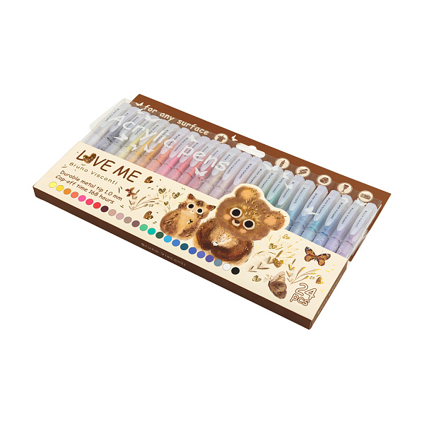 Набор ручек АКРИЛОВЫХ "LOVE ME", 1,0 мм, 24 цвета