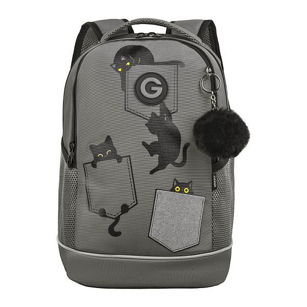 Рюкзак школьный с обвесом (/4 серый)