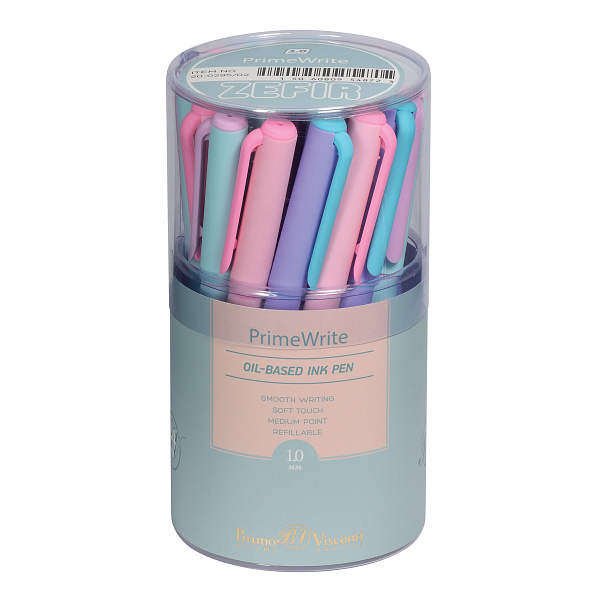 Ручка шариковая 1,0 мм PrimeWrite. Basic. Zefir, СИНЯЯ, на масл.основе