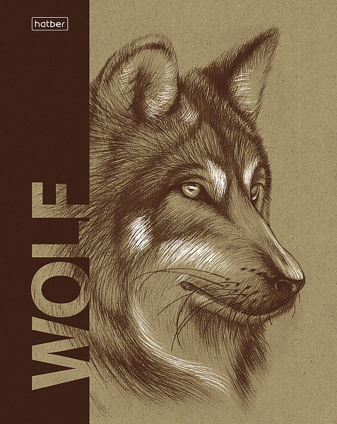 Тетрадь 80 листов в клетку КРАФТ "Дикие животные" на скобе 