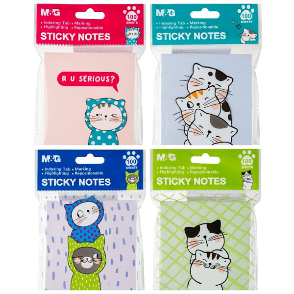 Бумага на л/п  76*76 100л. M&G So Many Cats, в ассорт