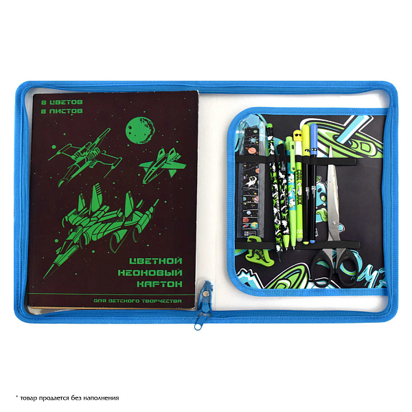 Папка для уроков труда пластиковая арт. / 12 ЗОМБО БАНКА (полипропилен, формат А4, 22.8x32.8 см, 1 отделение (-я), молния, внутренний разделитель с эластичными держателями для канцелярских принад