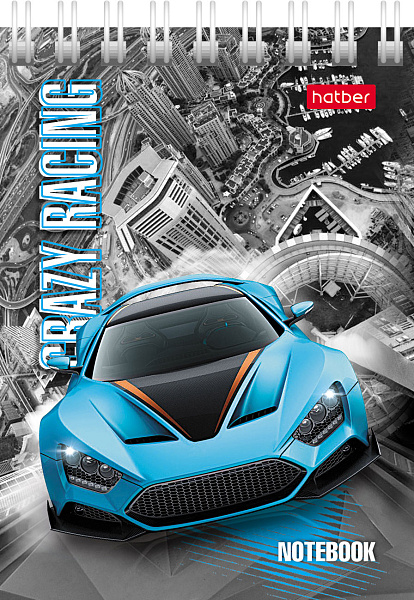 Блокнот А7 40 л. кл. на гребне "Автопанорама" 65г/кв.м Обл. мел.картон