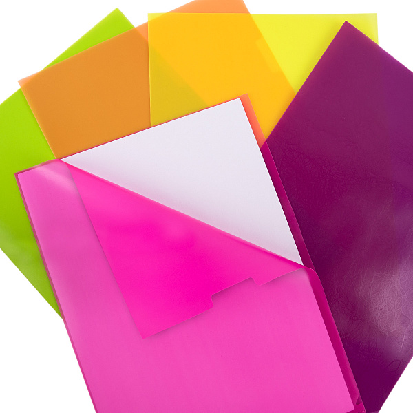 Папка - уголок A4 "Expert Complete" Trend NEON 180 мкм волокно ассорти