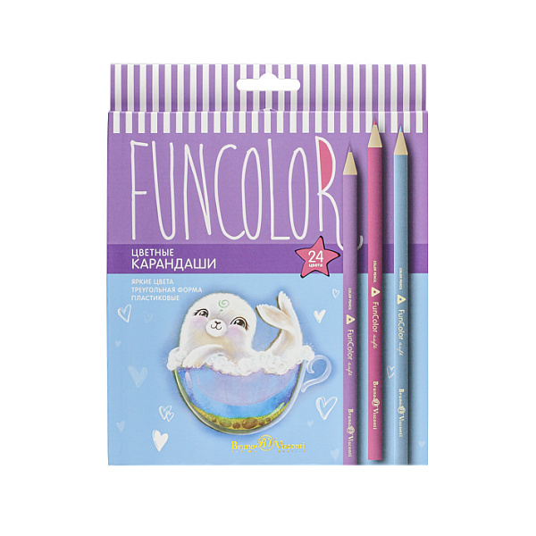 Карандаши 24 цв. "FUNCOLOR" пластиковые