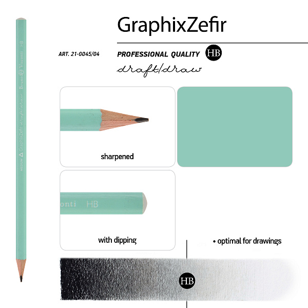 Карандаш ч/г НВ "Graphix Zefir" МЯТНЫЙ  