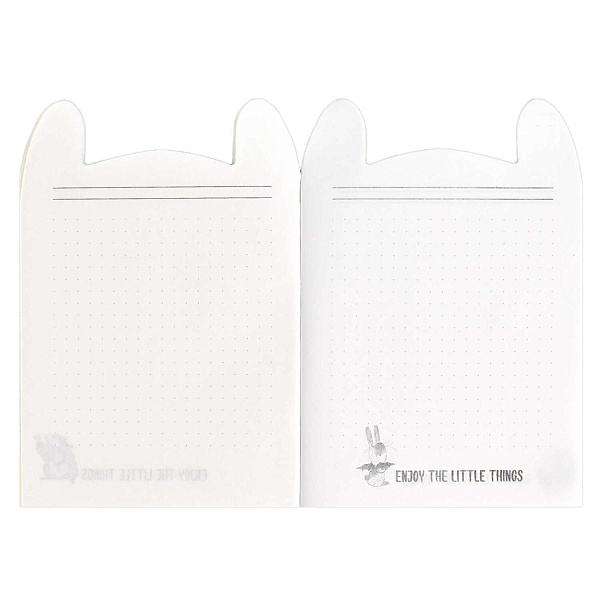 Блокнот 120*170 32 л. в точку "ДВА ДРУГА" /фигурная вырубка, мягкий переплёт (2 скобы). вн.блок - белый офсет, Обложка - мелованный картон 190 г/м², матовая ламинация/