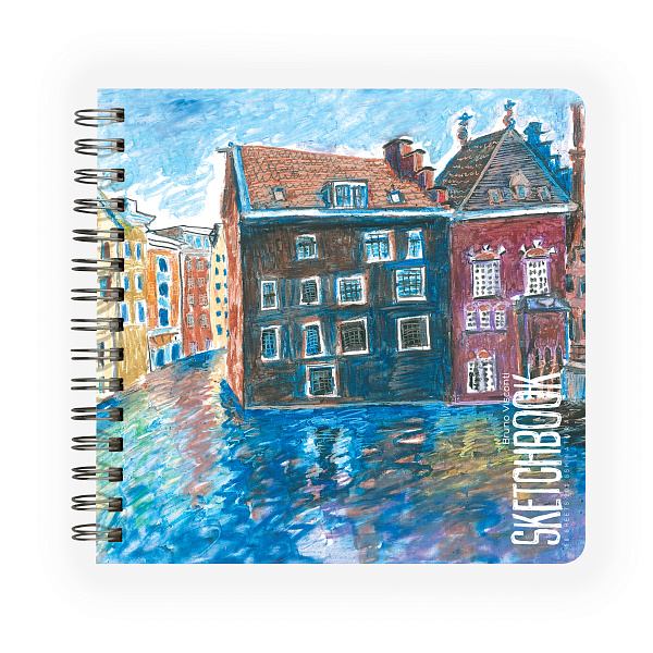 SKETCHBOOK 200х205 мм 50 л. 200 гр. на гребне,  без линовки, 4 ДИЗАЙНА