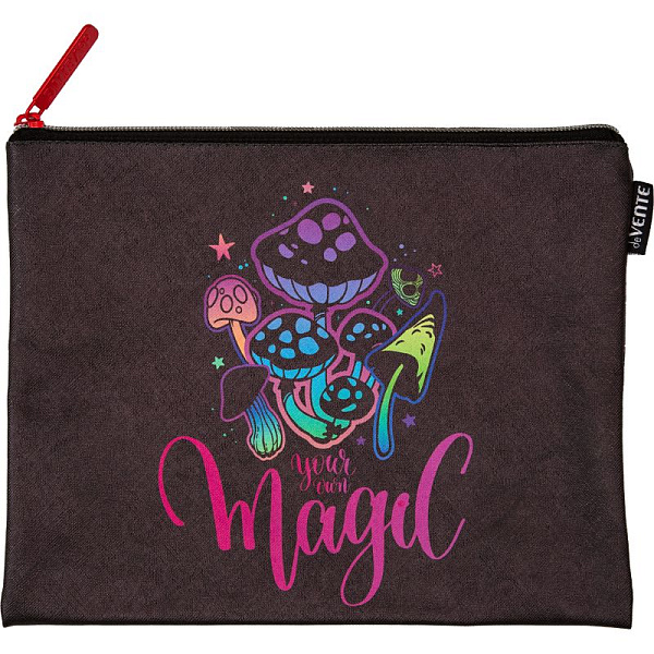 Папка для тетрадей А5 "deVENTE. Magic Mushroom" на молнии сверху, искусственная кожа до -40C с антивандальной фактурой, с подкладом