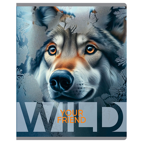 Тетрадь А5 48 листов в клетку, BG "Wild", обложка мелованный картон, вд-лак, серый блок 60 г/м2, суперэконом