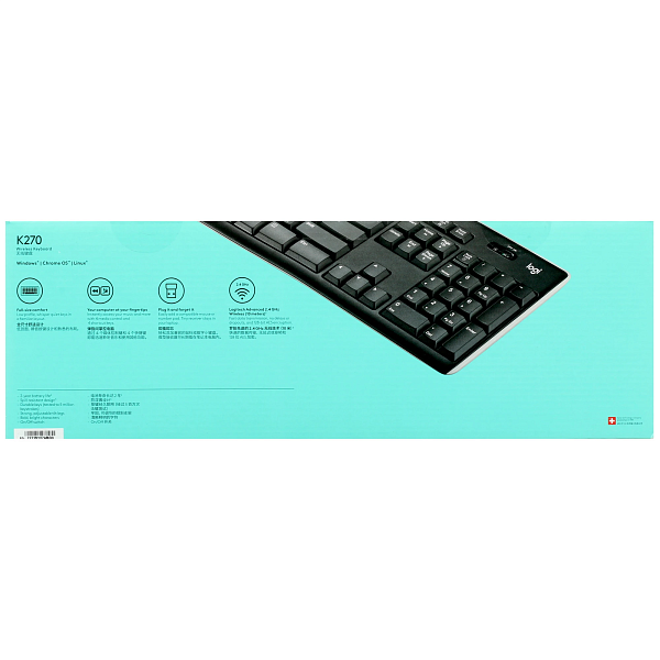 Клавиатура Logitech K270 черный/белый USB беспроводная Multimedia ()