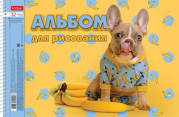 Альбом для рисования 32 листа на спирали "Гав-Стори" перфорация на отрыв, 5 диз.в блоке