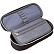 Пенал "deVENTE. Carbon" 21x8x5 см, овальный, с внутренним органайзером-створкой, текстильный, на молнии