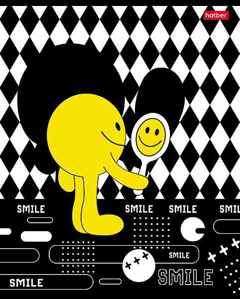 Тетрадь 48 л. кл. "Happy smile" на скобе, скругл.углы серия -