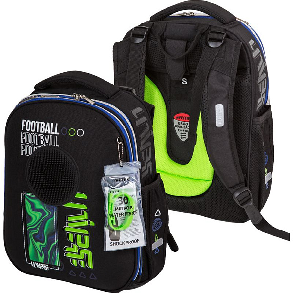 Рюкзак школьный "deVENTE. Choice. Football Universe" жесткий 38x28x16 см (17 л) вес 1000 г, 1 отд.на молнии  эргоном. вентилируемая спинка