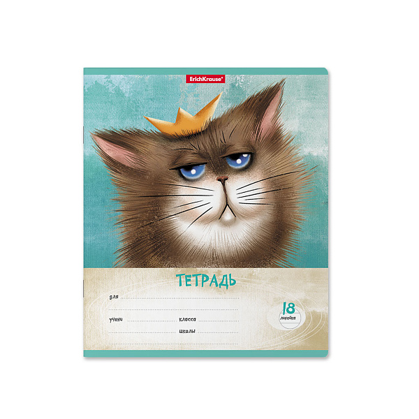 Тетрадь 18 листов в линию "Funny Cats", MIX-PACK ErichKrause®