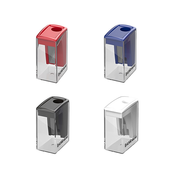 Точилка пластиковая ErichKrause City Mini, Classic, с контейнером, ассорти (в коробке-дисплее по 28 шт)