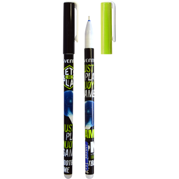 Ручка гелевая 0,5 мм стираемая deVENTE. Football Time Синяя.с ластиком+ смен.стержень,2 дизайна