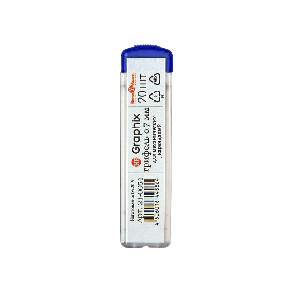 Грифели 0,7 мм "GRAPHIX" 20 шт., HB 