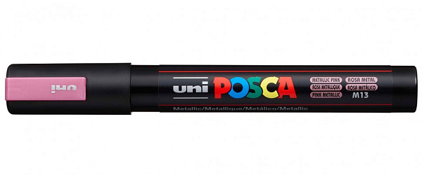 Маркер акрил. POSCA PC-5M розовый металлик, 1.8 - 2.5мм, пулевидныйнаконечник(номер цвета М13)