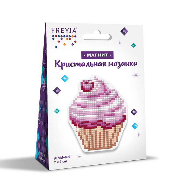 Алмазная мозаика  "ФРЕЯ" магнит "Пирожное" 7 х 9 см