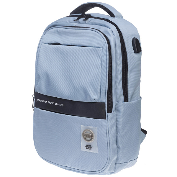 Рюкзак Hatber PRO -Blue rain- 43х31,5х14,5см полиэстер нагружная стяжка 2 отд. 4 кармана, с USB-выходом
