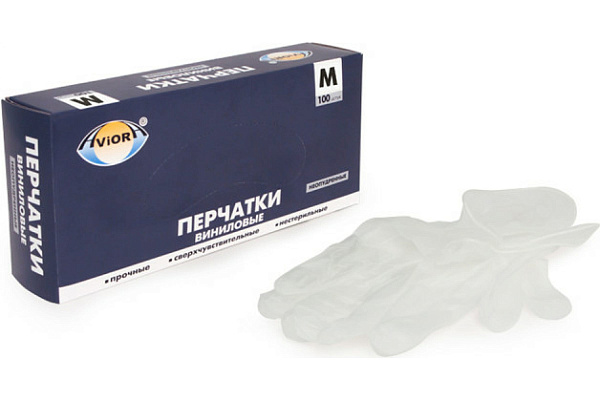 Перчатки виниловые неопудренные  M (100 шт.)
