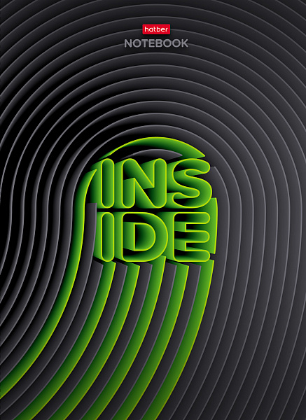 Бизнес-блокнот А4 80 л. кл. "INSIDE" 210х290мм 5-цв. блок тв.переплет мат.ламин, выб УФ лак