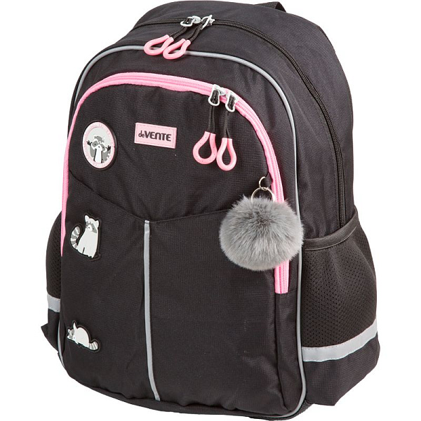 Рюкзак "deVENTE. Lifestyle. Pedro Raccoon" школьный 37x28x16 см (16 л) 500 г, плотный износостойкий полиэстер с водоотталкивающей пропиткой и rip-stop, 2 отделения на молнии, одно с уплотненным отделением для ноутбука до 15 дюймов и книг и карманом д