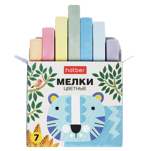 Мелки Hatber  Нарисуй-ка! 7 цв. в картонной коробке