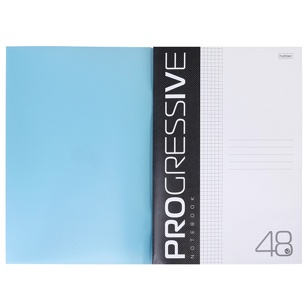 Тетрадь А4 48 л. кл. Пластиковая обложка PROGRESSIVE (Бирюзовая) 65г/кв.м 