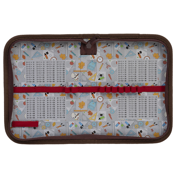 Пенал 1секц. 190*130 Hatber "От Кутюр" на молнии мат.ламин. 3D фольга с табл.умножения  в индив.упак.