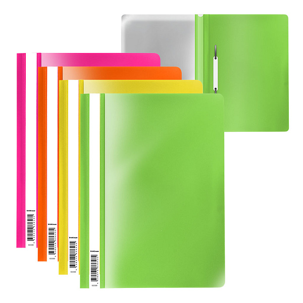 Скоросшиватель А4 ErichKrause® Fizzy  Neon, ассорти 